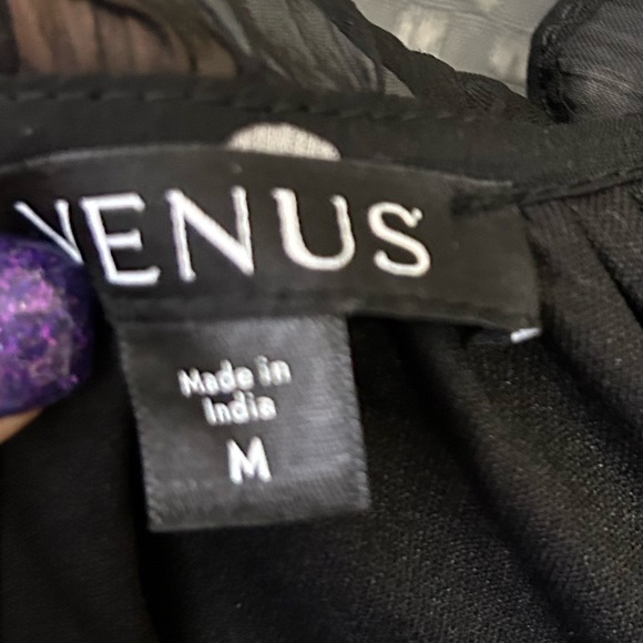 Crinkle Chiffon Romper. Ruffled neckline, cinched waist. - Picture 5 of 5